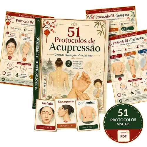 51 Protocolos de Acupressão em páginas visuais
