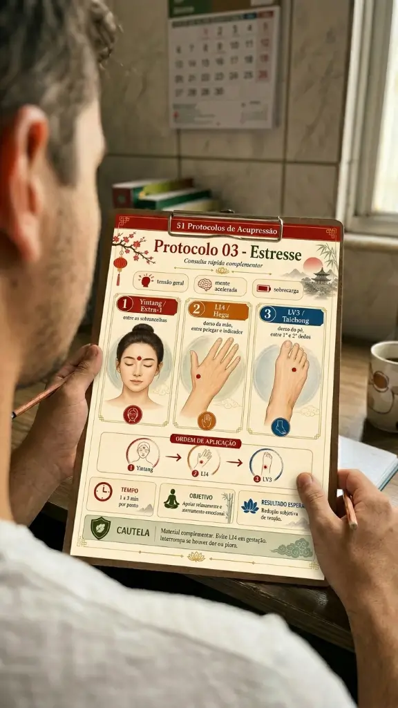 Consulta do protocolo de acupressão para estresse