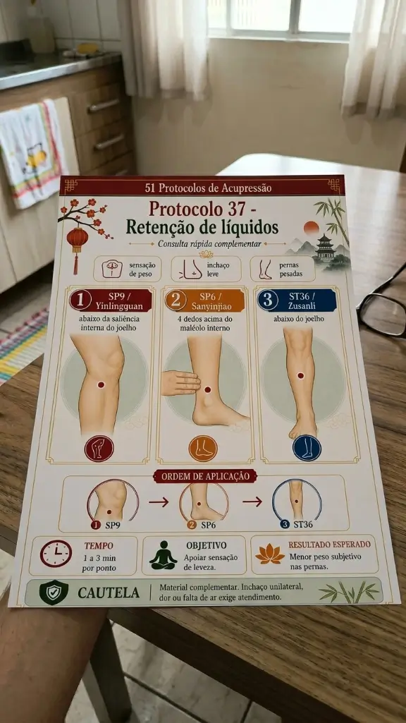 Protocolo de retenção de líquidos impresso